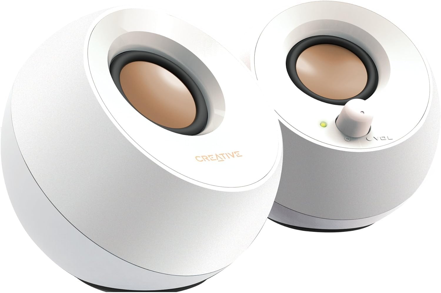 Creative Pebble 2.0 USB Desktop Speakers for PC and Laptop – White
