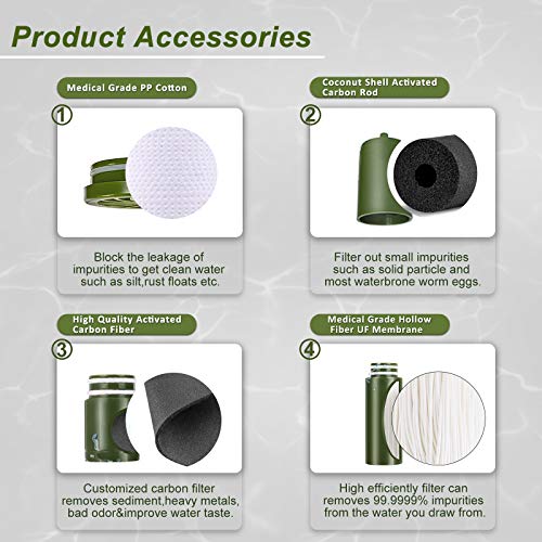 Purewell Water Purifier Pump | 0.01 Micron 4-Stage Portable Filter (2PCS)