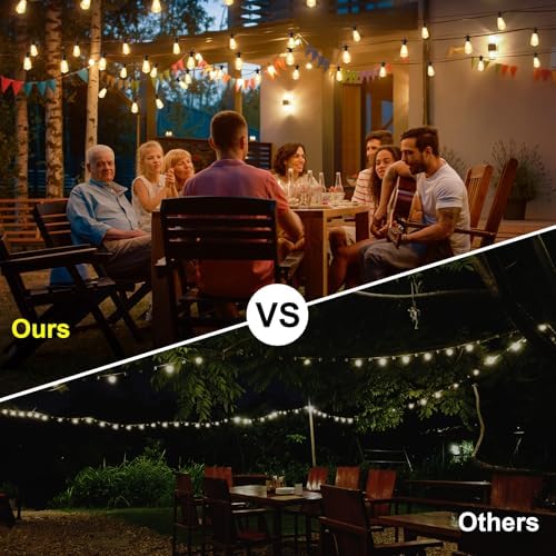 Zuske 30M Outdoor Festoon Lights | 50+3 Shatterproof ST38 Bulbs | IP65