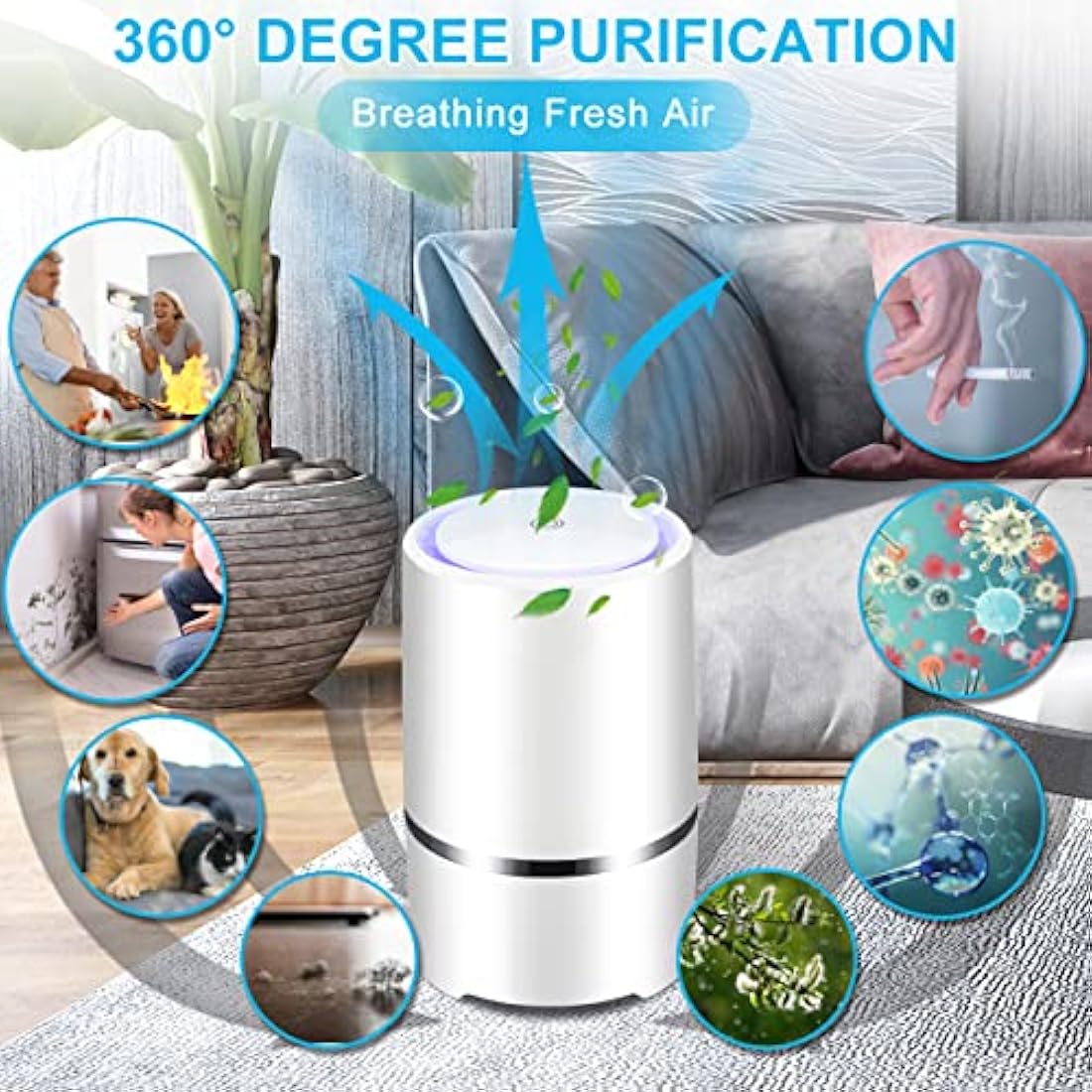 MELEDEN HEPA Air Purifier – Portable Desktop Cleaner for Home & Office