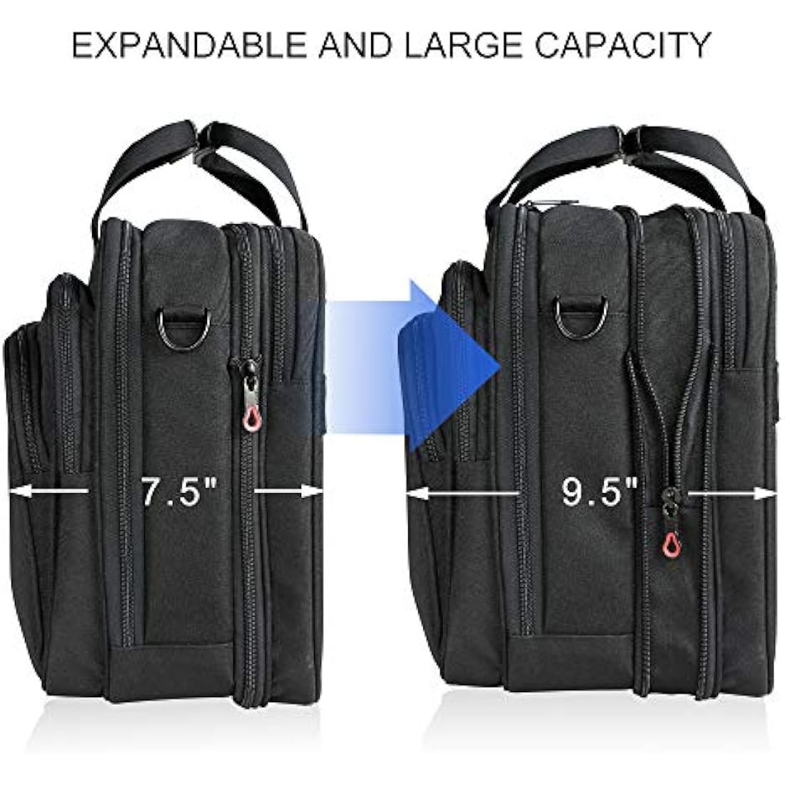 KROSER 17.3" Expandable Laptop Bag | Water-Repellent RFID Briefcase