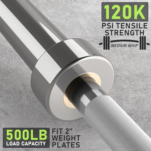 PhysKcal 15kg Olympic Barbell for Women | 6.6ft Steel Weightlifting Bar