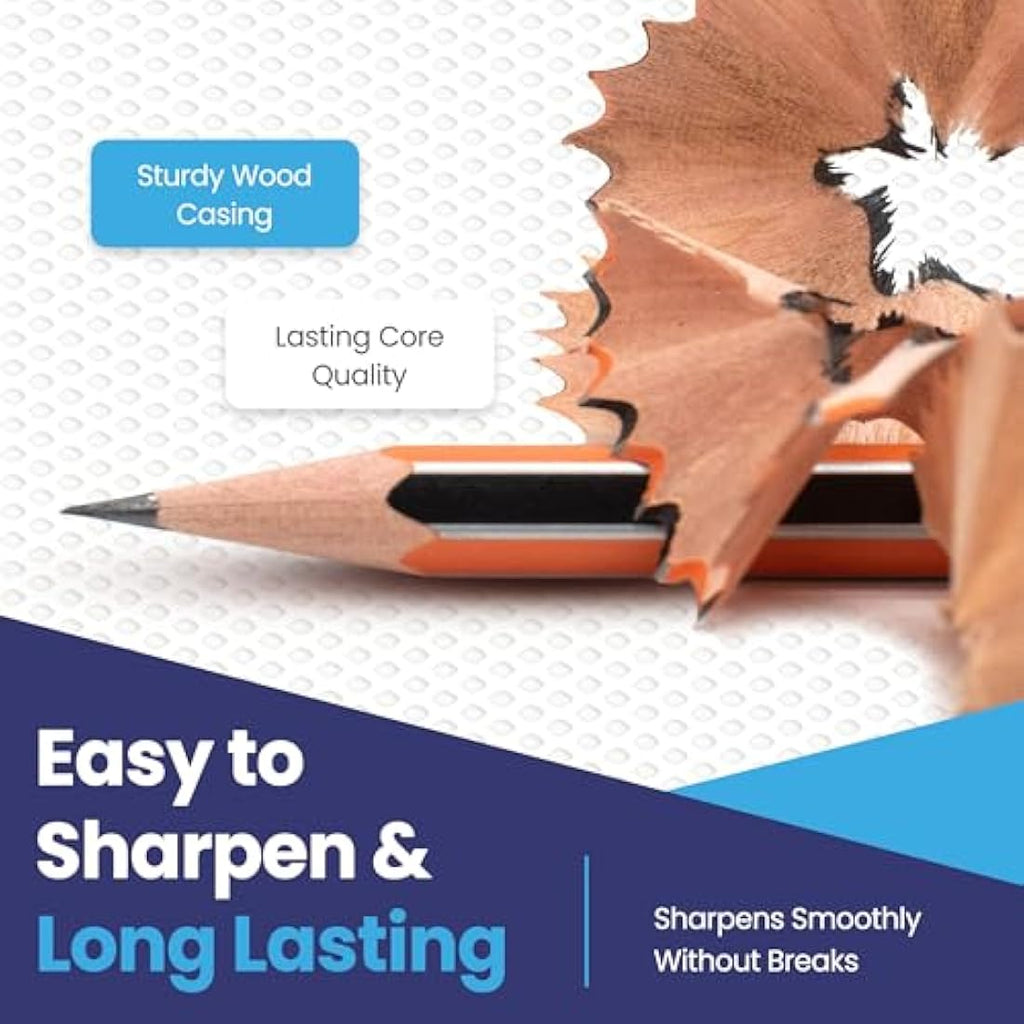 Eziglide HB Graphite Pencils – Bulk Pack of 1500 Presharpened School Pencils