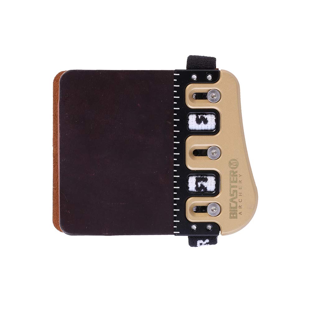 Bicaster Barebow Finger Tab | Cordovan Leather & Brass | Right Hand Medium