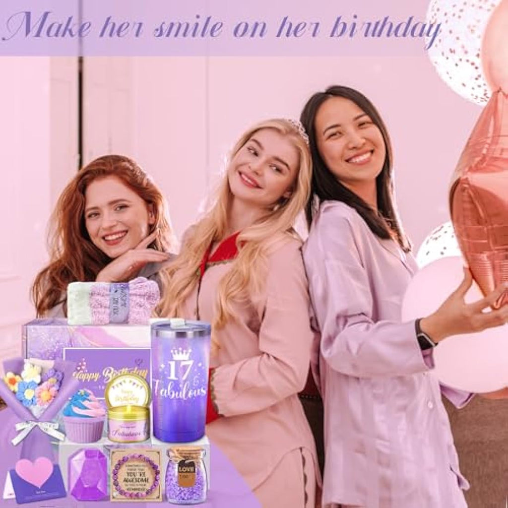 Jolof Store 17th Birthday Spa Gift Set for Girls | 10-Piece Tumbler Box