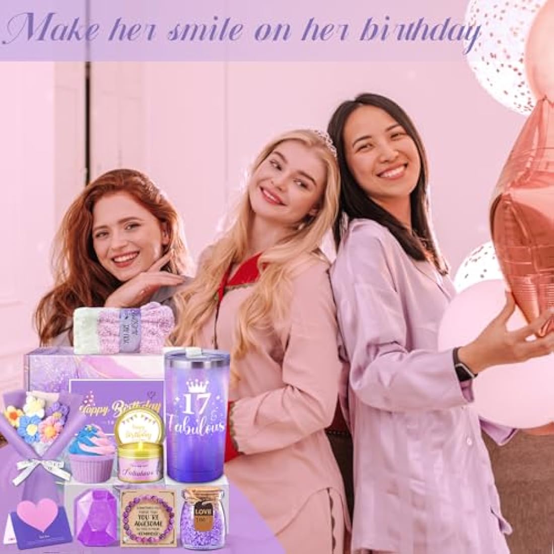 Jolof Store 17th Birthday Spa Gift Set for Girls | 10-Piece Tumbler Box