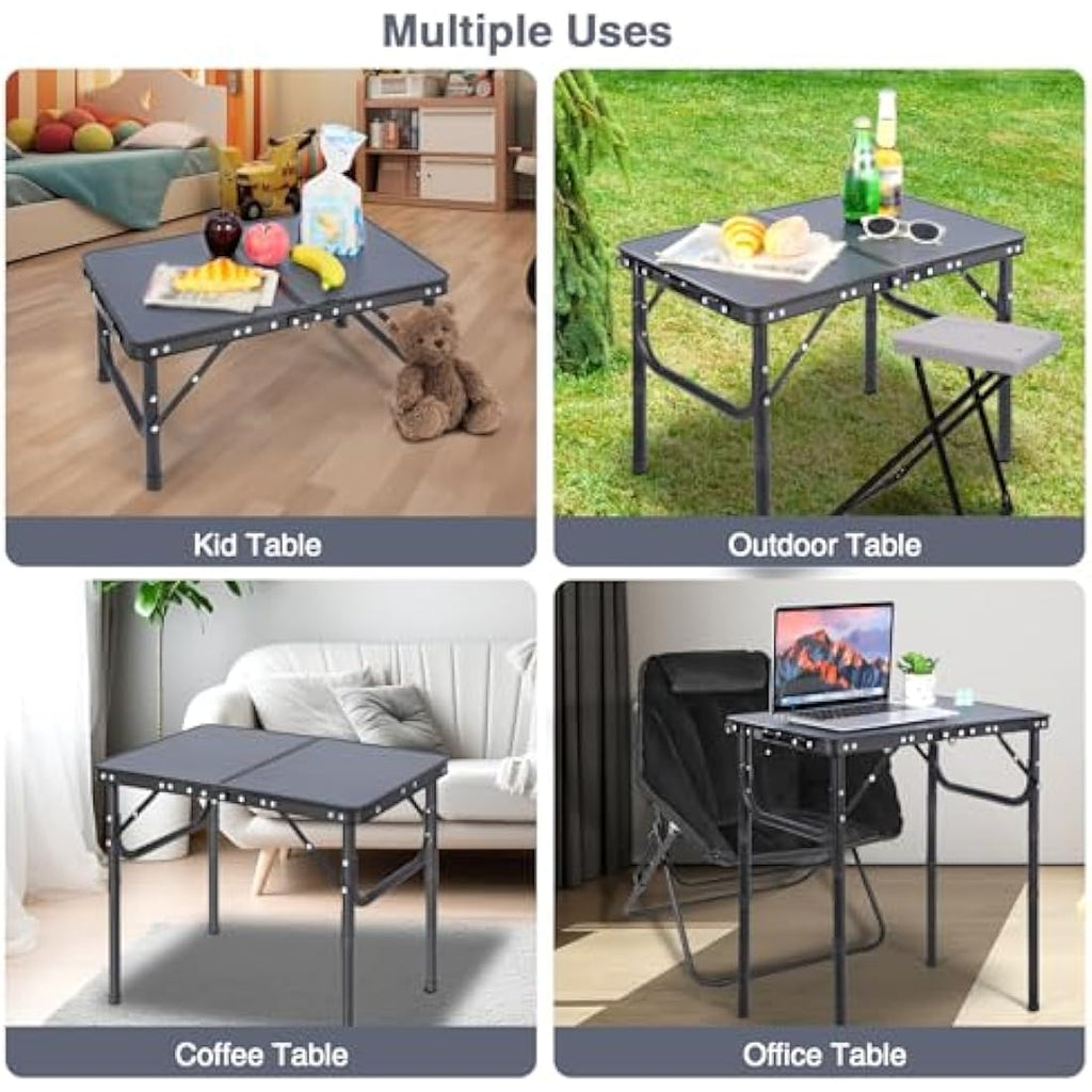 REDCAMP Small Folding Camping Table | Adjustable Height Aluminum Table