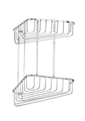Croydex 2-Tier Corner Shower Caddy – Stainless Steel Chrome Shelf