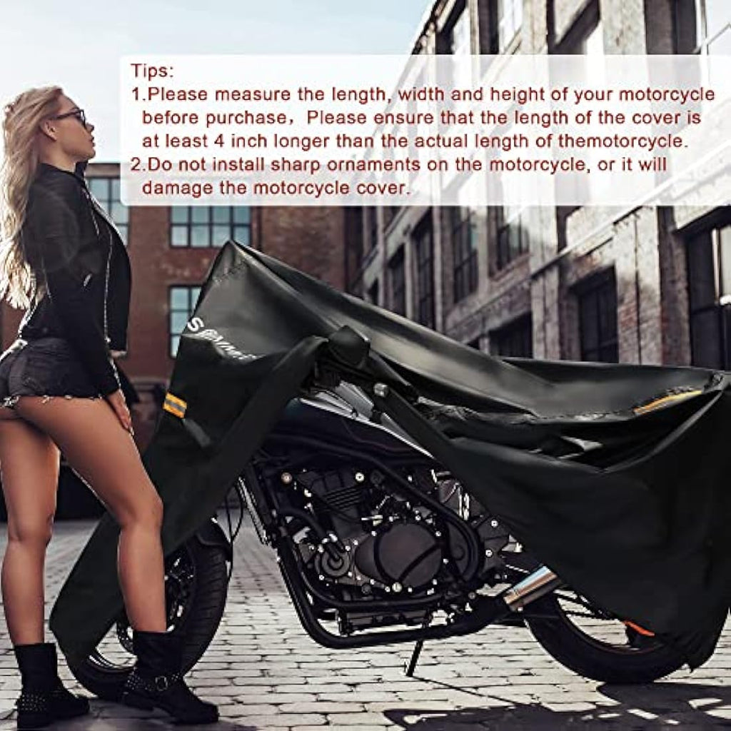 SRIMMIT Heavy Duty Motorcycle Cover | 420D Waterproof Oxford – Large