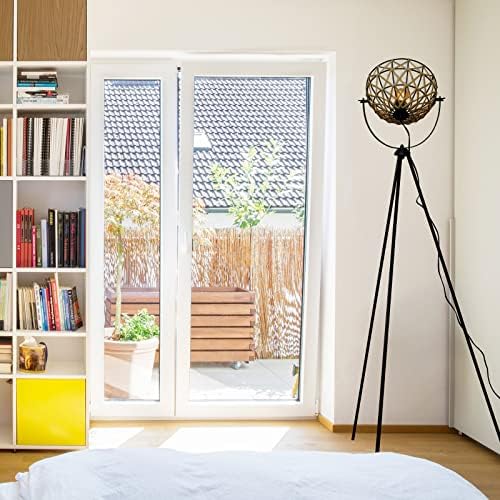Jolof Store Geometric Rattan Floor Lamp – Boho Tripod Standing Light
