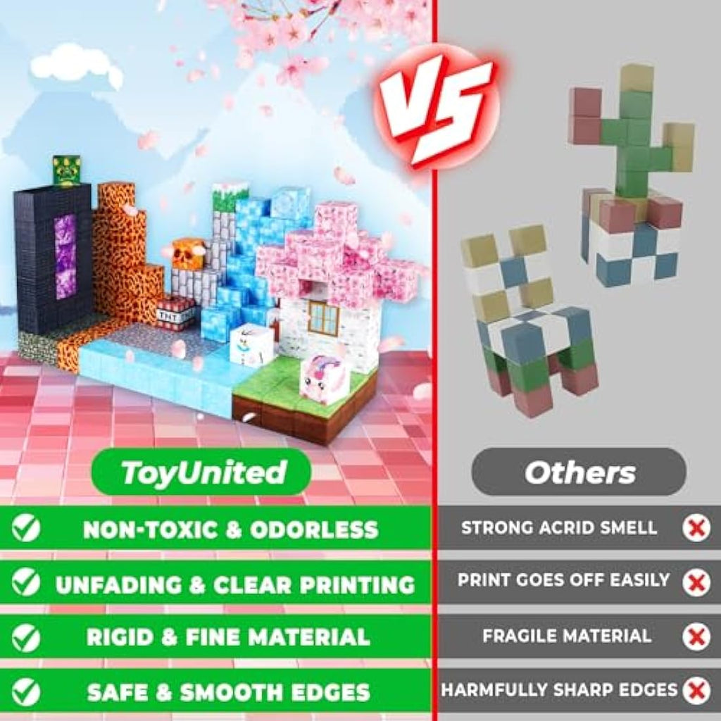 ToyUnited 150PCS Magnetic Building Blocks – Dark Swordsman STEM Cubes