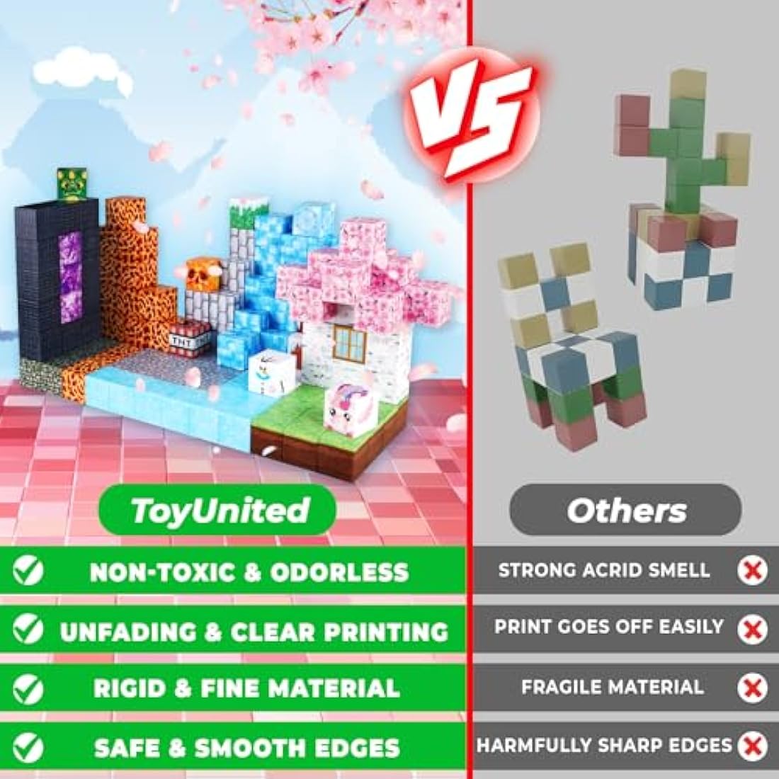 ToyUnited 150PCS Magnetic Building Blocks – Dark Swordsman STEM Cubes