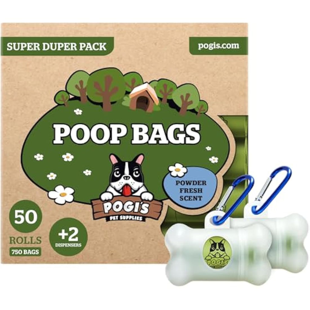 Pogi’s Biodegradable Dog Poo Bags – 750 Count Leak-Proof Scented Bags