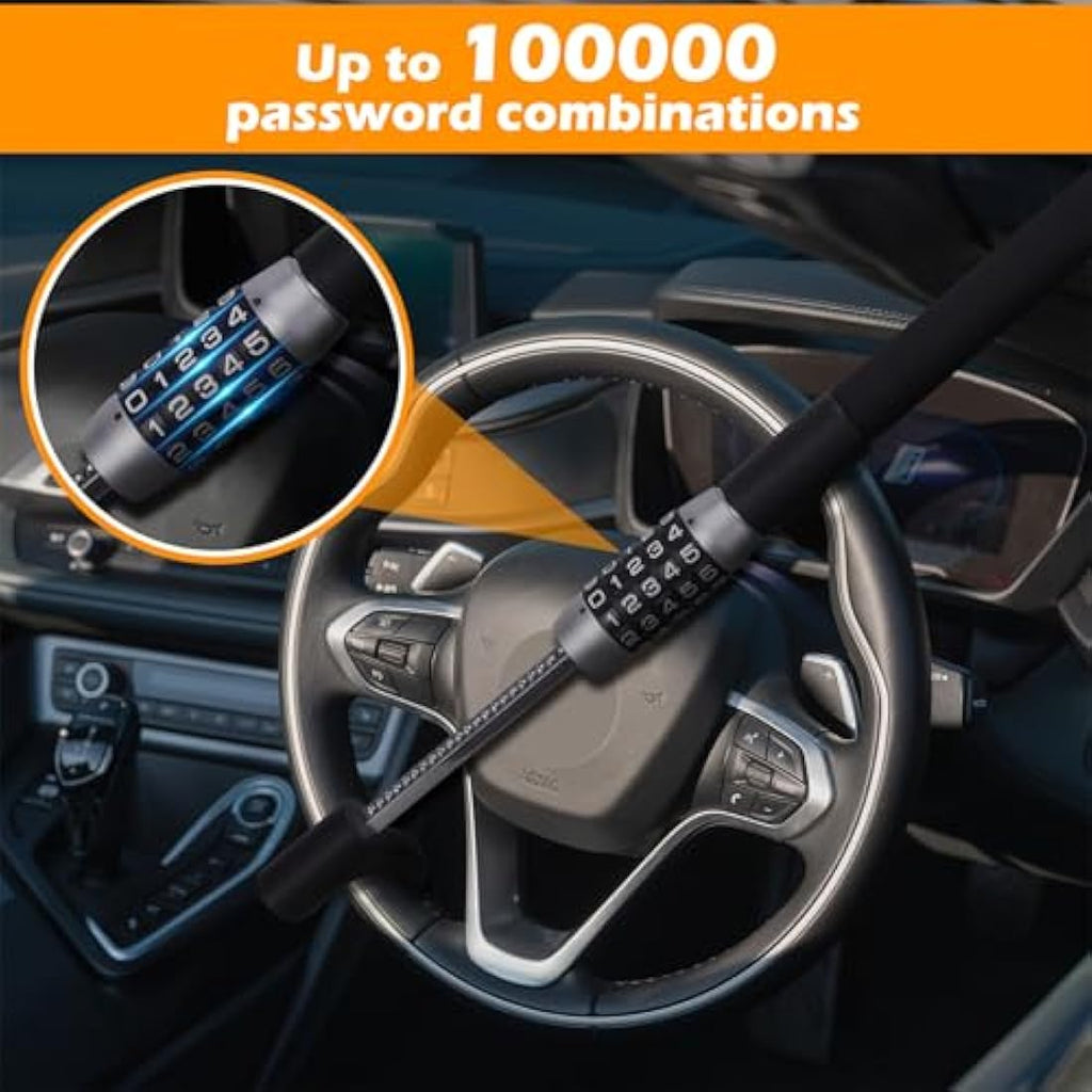 Turnart Steering Wheel Lock – 5-Digit Combination Heavy Duty Anti-Theft