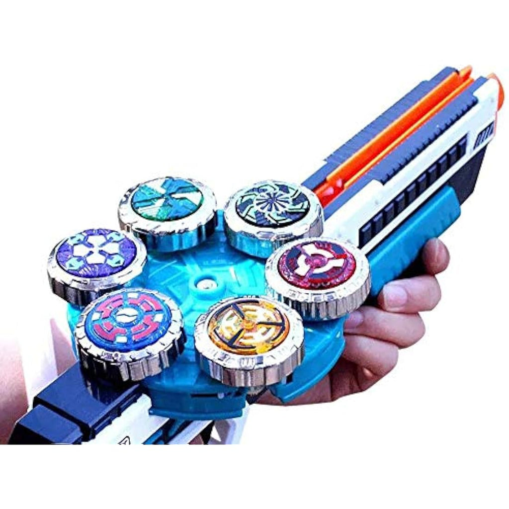 Gyro Burst Battling Tops Set with Engine Launcher - 6 Pcs