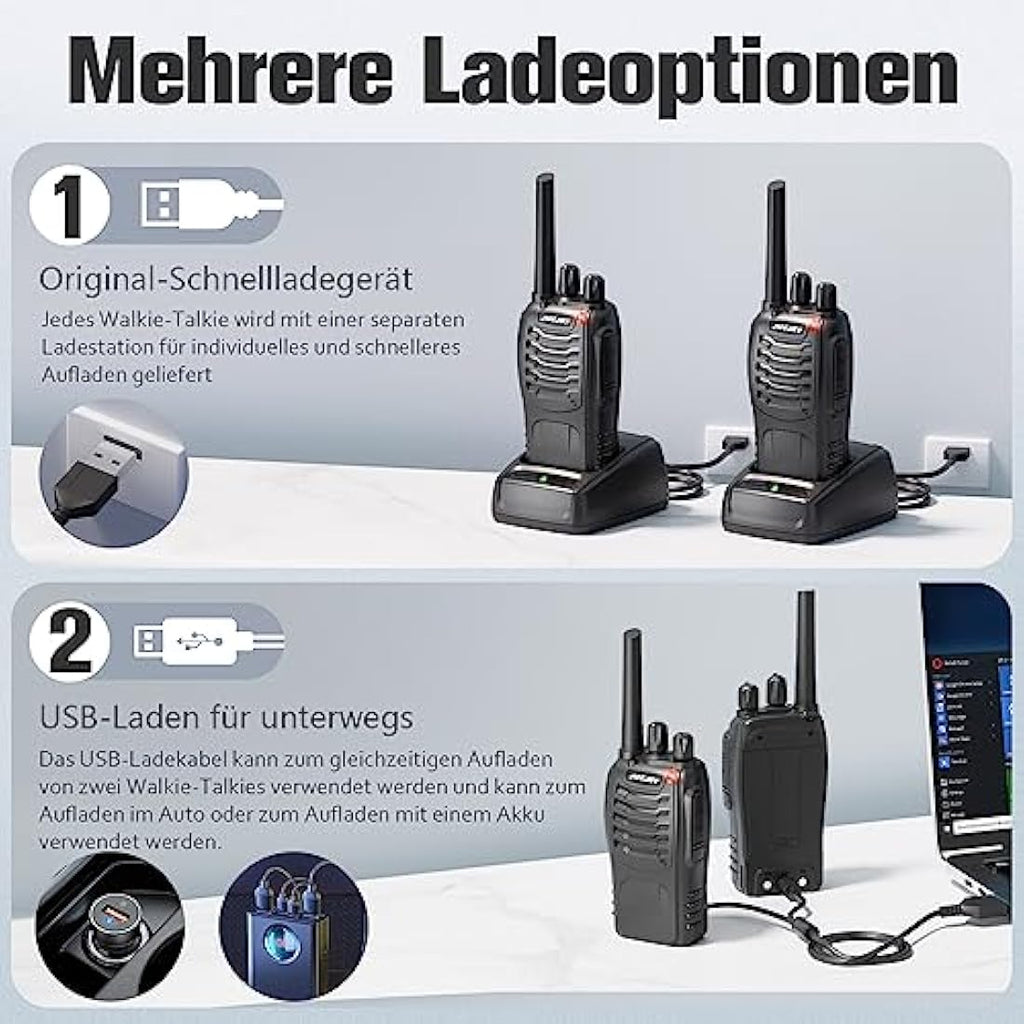JUCJET 88E PMR446 Walkie Talkies – Long Range Rechargeable 2-Way Radios