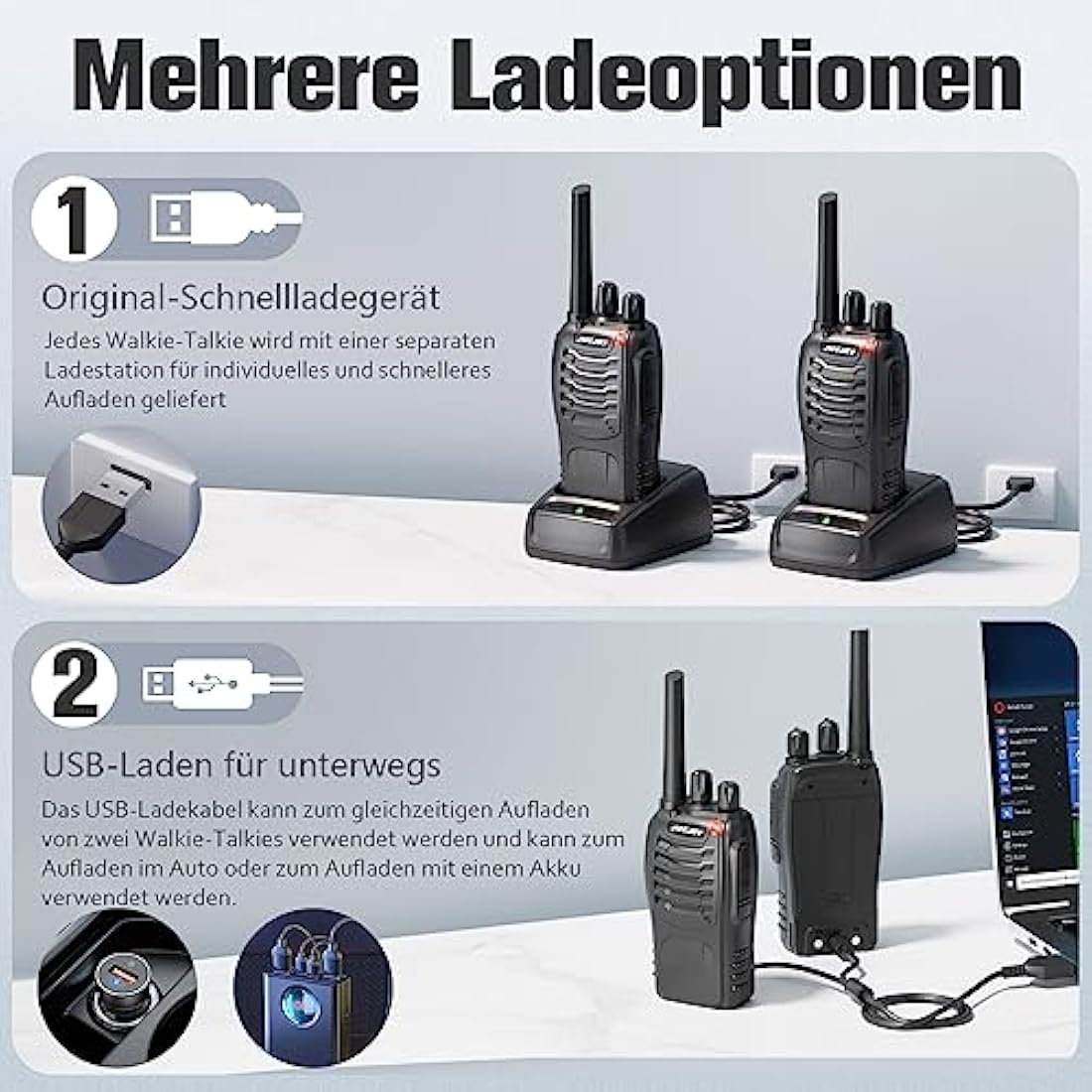JUCJET 88E PMR446 Walkie Talkies – Long Range Rechargeable 2-Way Radios