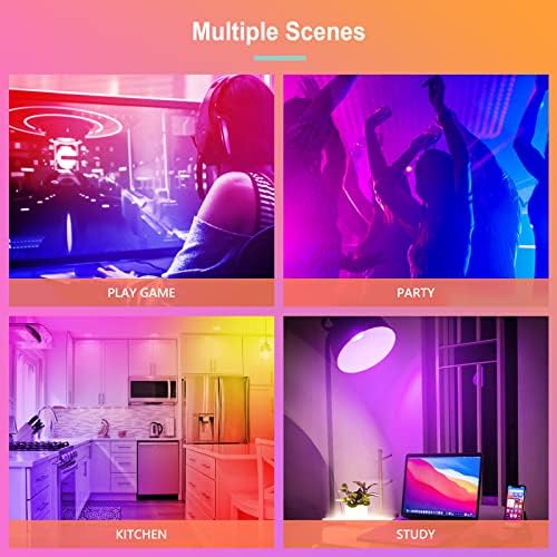 GY B22 Smart LED Bulb – RGB Dimmable WiFi Alexa Light Bulbs, 6 Pack
