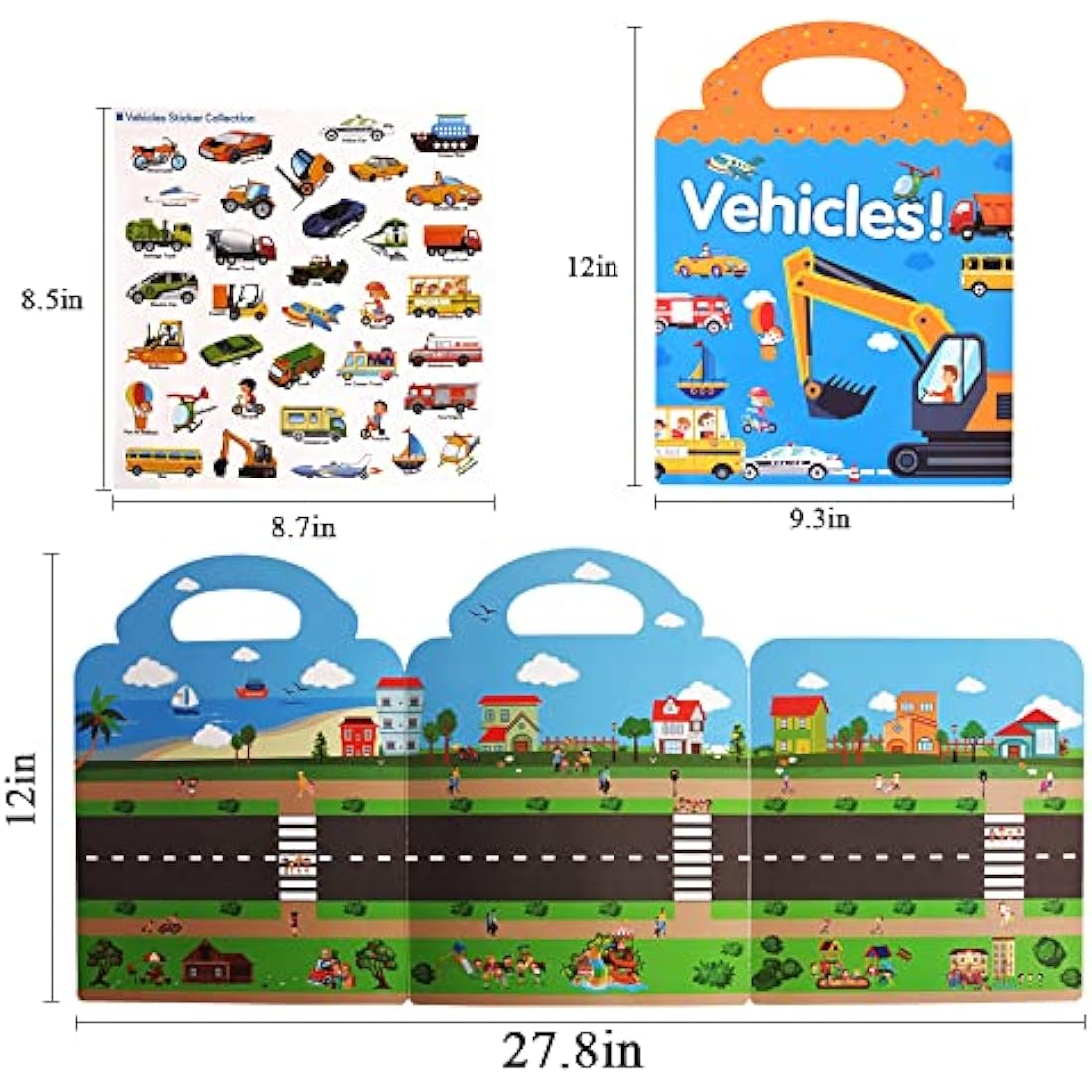 Jolof Store Reusable Sticker Books for Toddlers – 3 Set Animal & Dinosaur