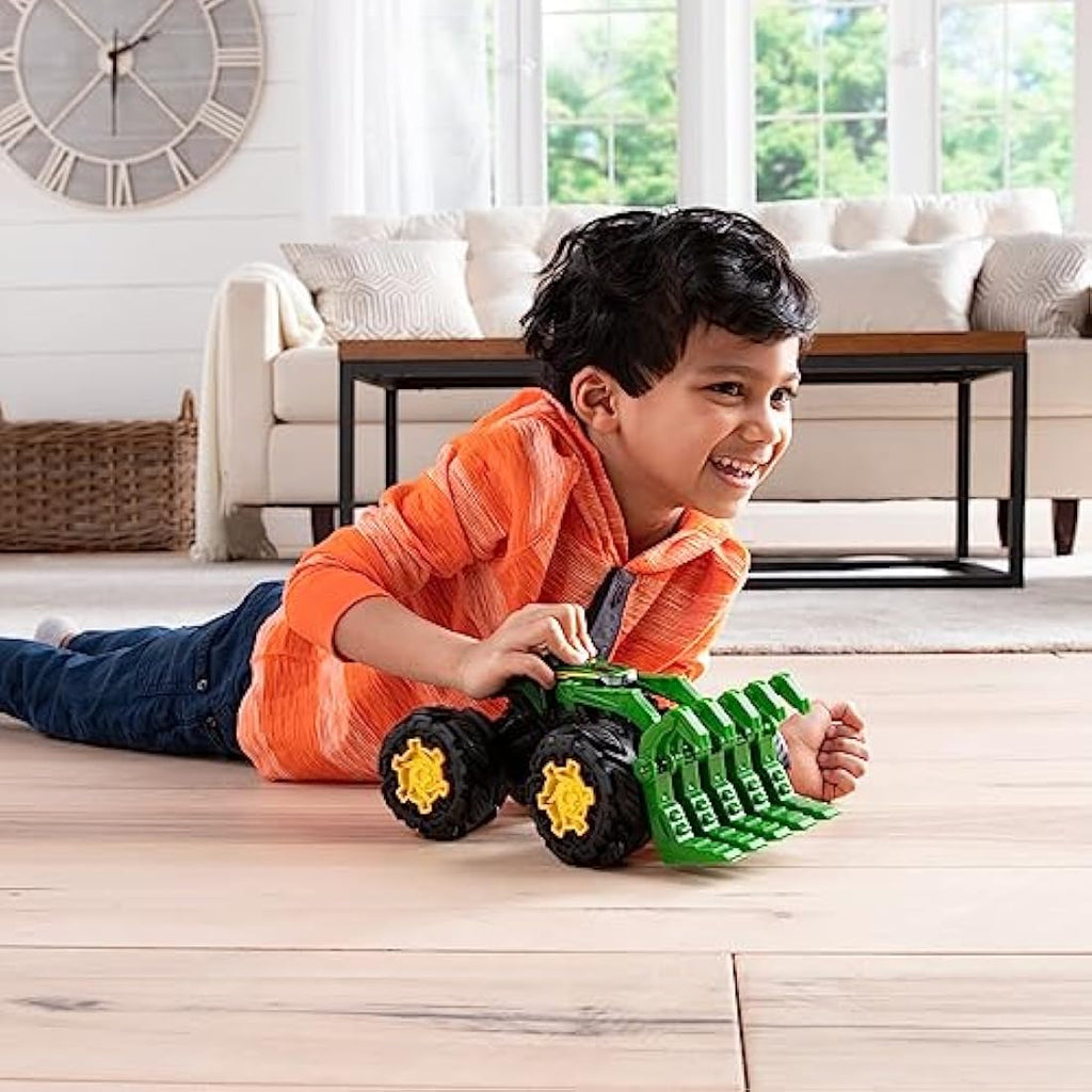 John Deere Monster Treads 10-Inch Rev Up Tractor Toy with Sound – Red