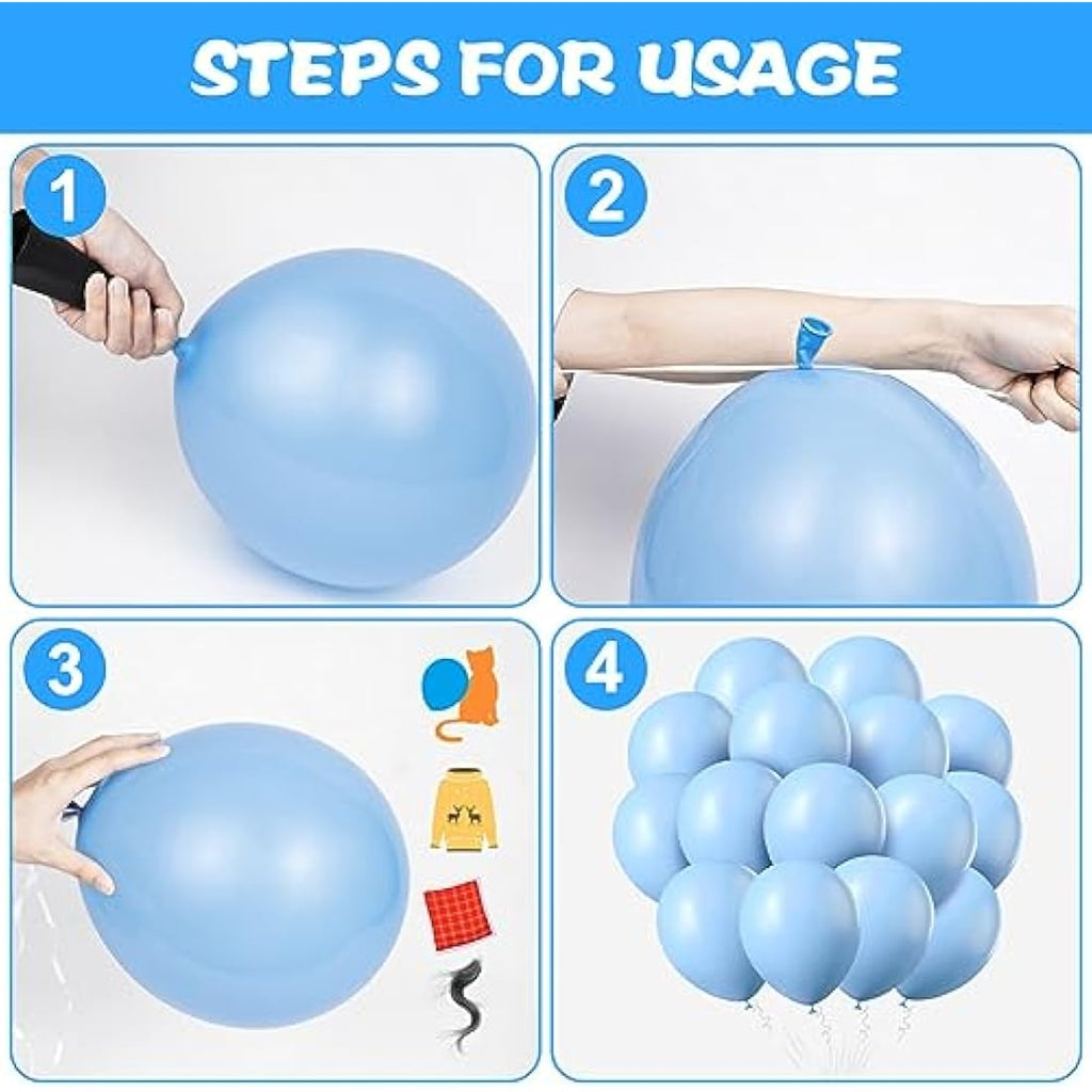 Ainiv 60 PCS Pastel Macaron Blue Latex Balloons | 12 Inch Party Decorations