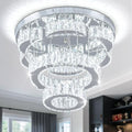 FRIXCHUR Modern Flower Crystal Chandelier | 15.7" LED Flush Mount Light