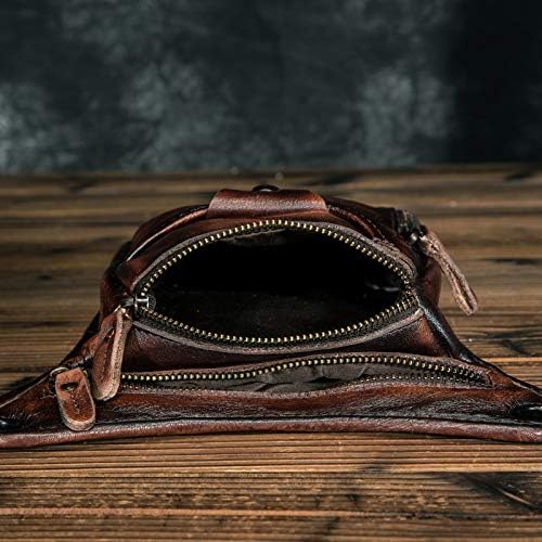 Mens Genuine Leather Motorcycle Drop Leg Bag & Waist Pack