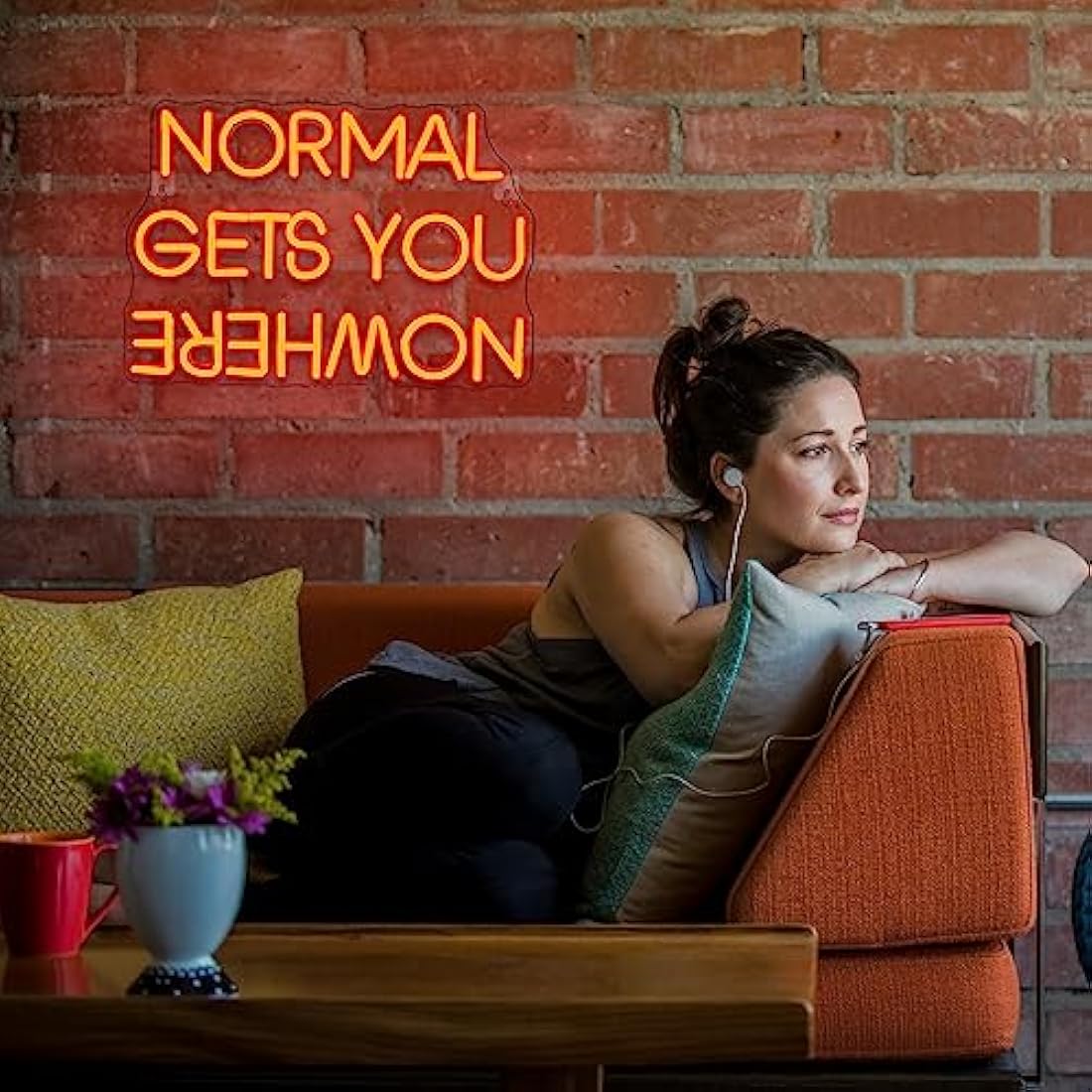 Wanxing Normal Gets You Nowhere Neon Sign | Red LED Wall Decor for Bar