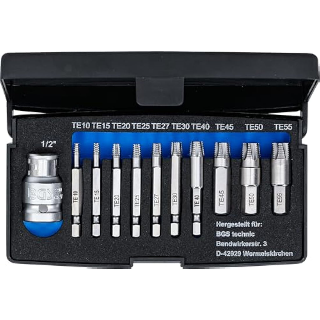 BGS Technic Screw Extractor Set for Damaged Torx T10-T55 | 11 Pcs