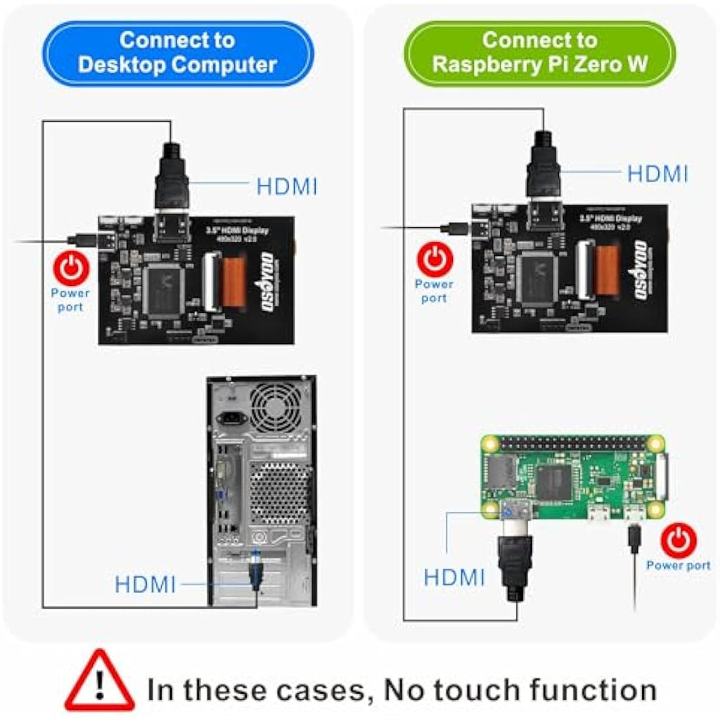 OSOYOO 3.5" Touchscreen LCD Monitor – HDMI TFT Display for Raspberry Pi