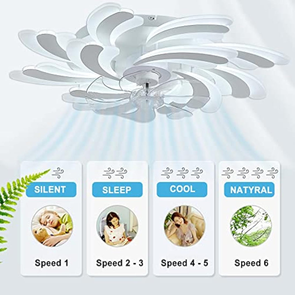 YUNZI 50W Modern LED Ceiling Fan | 80CM Dimmable Quiet Fan with Light