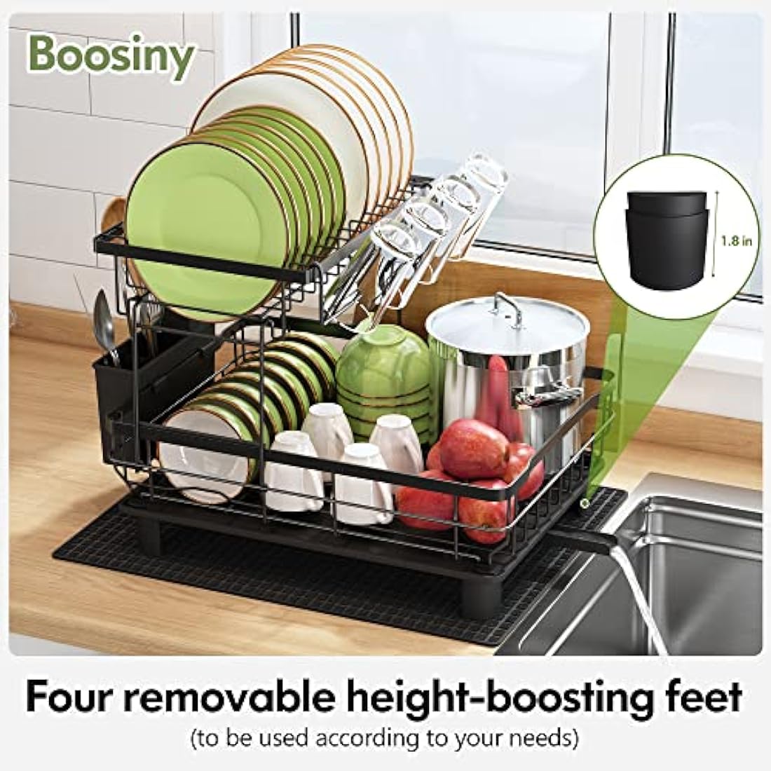 Jolof Store 2-Tier Dish Drying Rack | Stainless Steel Kitchen Organizer