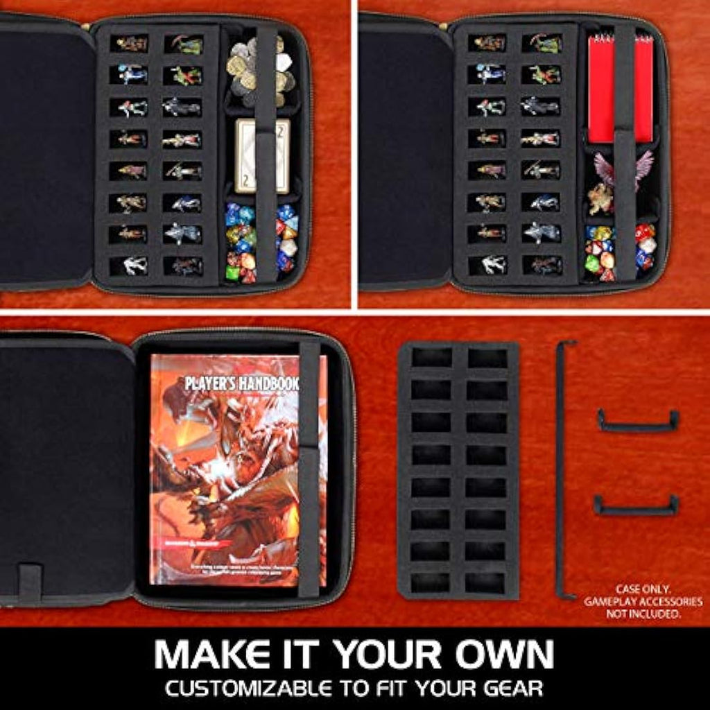 ENHANCE RPG Organizer Case – DND Character Folio with Miniature Storage