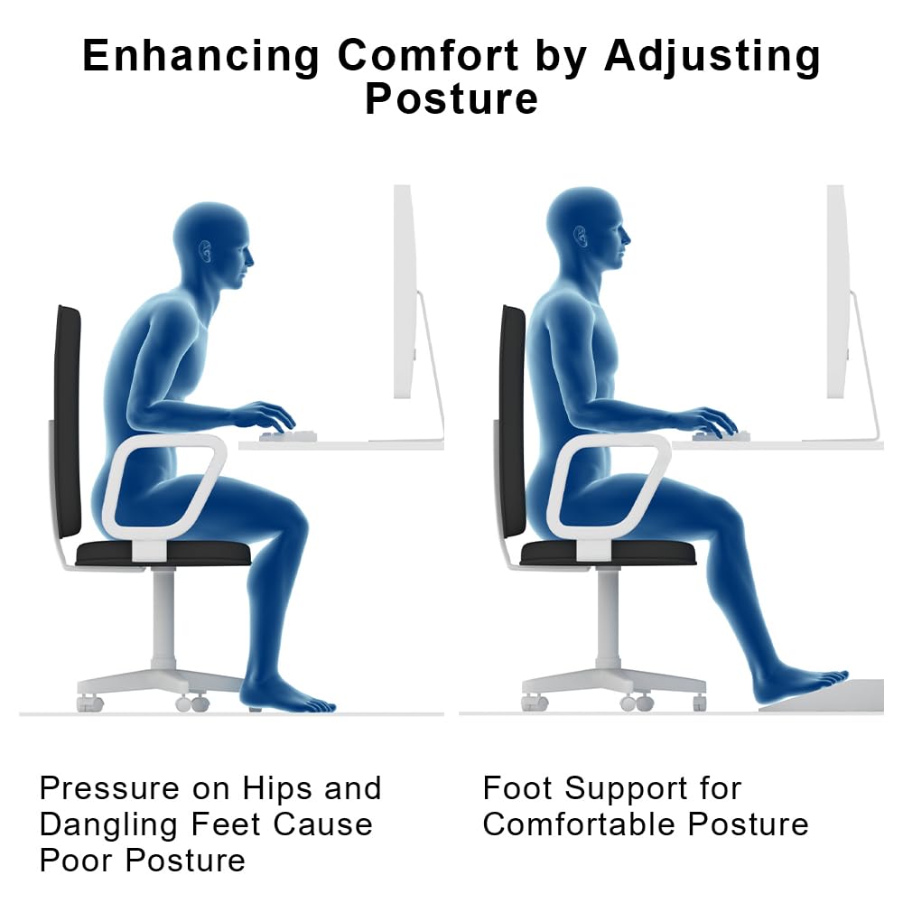 StrongTek Wooden Under Desk Foot Rest – Ergonomic Slanted Posture Support