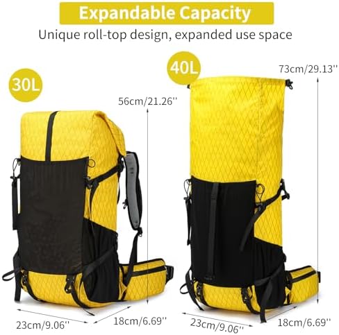 Power King 30L-40L Expandable Hiking Backpack | X-PAC Laptop Rucksack