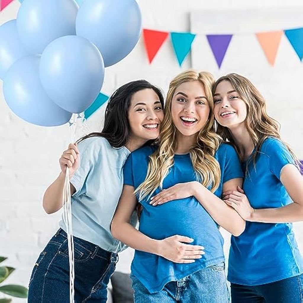 Ainiv 60 PCS Pastel Macaron Blue Latex Balloons | 12 Inch Party Decorations