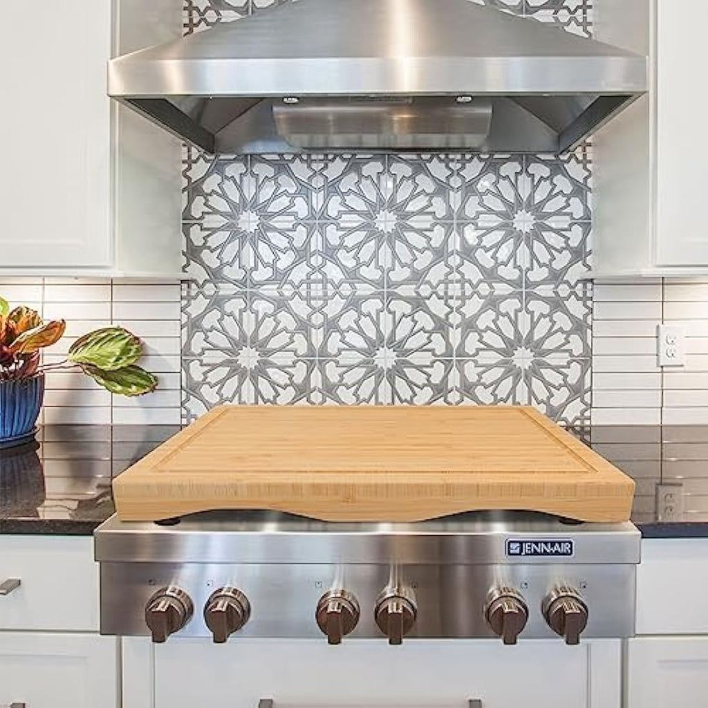 Bamboo Stove Top Cover | Large Cutting Board for RV & Kitchen