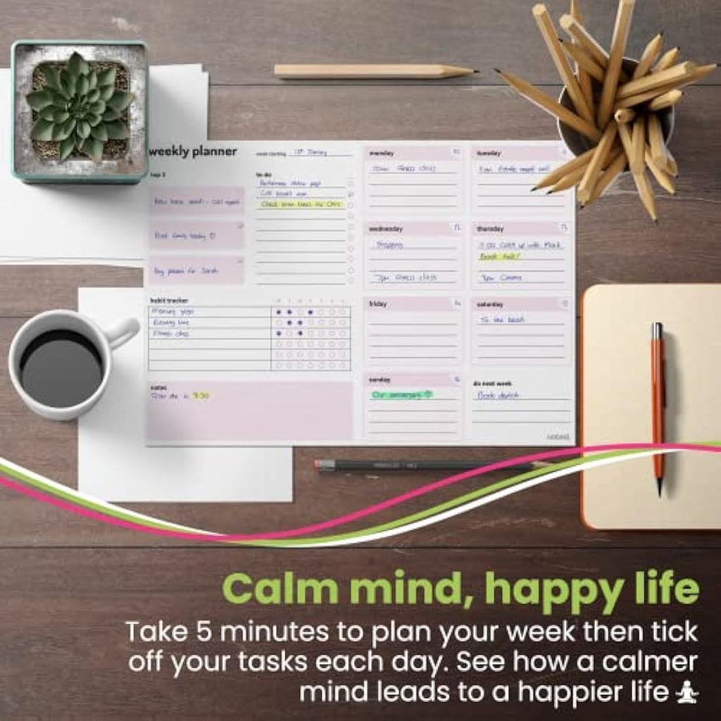A4 Weekly Planner Pad – 52 Sheets with Habit Tracker & To Do