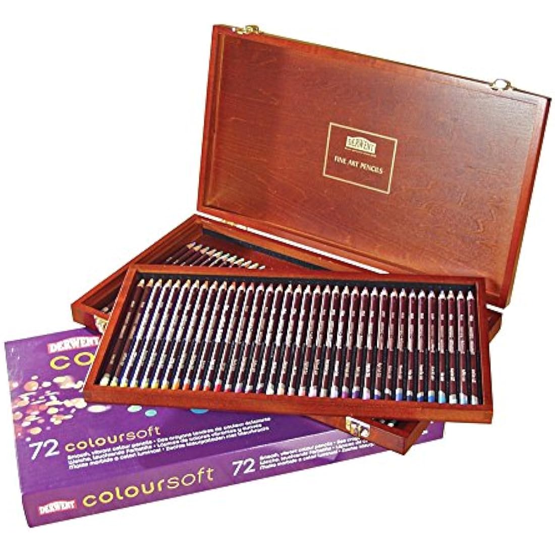 Derwent Coloursoft Pencils - Set of 72 Professional Wooden Gift Box