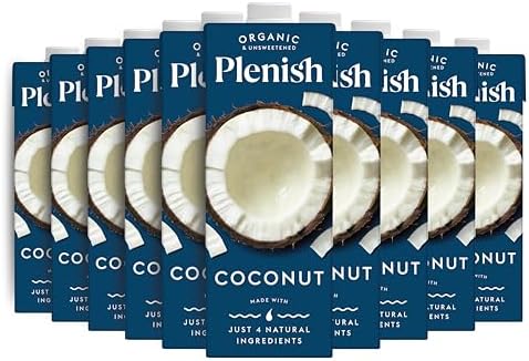 Plenish Organic Unsweetened Coconut Milk – Plant-Based 1L (Pack of 8)