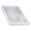 MAHIONG Natural White Marble Tray | 30x20cm Rectangle Vanity Organiser