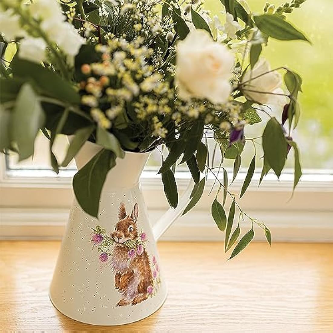 Wrendale Designs Rabbit Flower Jug – Head Clover Heels Steel Pitcher