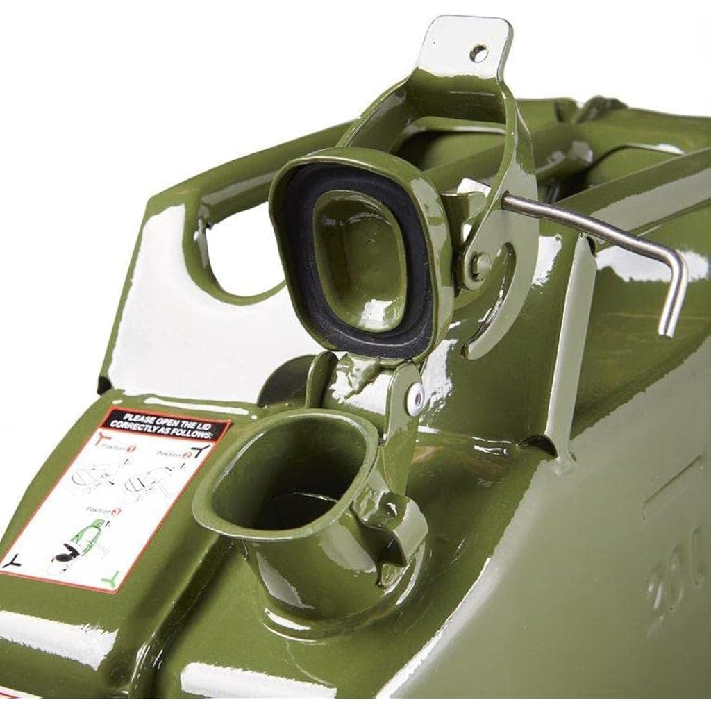 Jolof Store 20L Metal Jerry Can | UN Approved Fuel Canister in Green