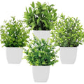 Jolof Store 4-Pack Mini Artificial Potted Plants - Small Faux Greenery