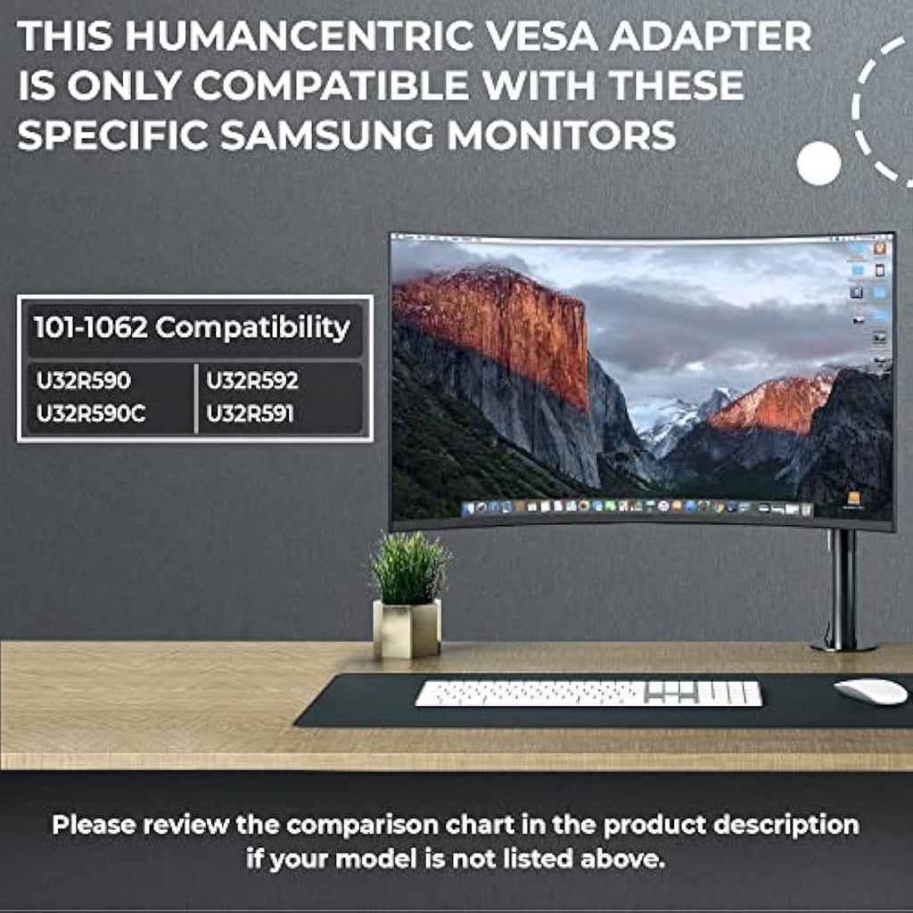 HumanCentric VESA Mount Adapter for Samsung U32R590 Series Curved Monitors