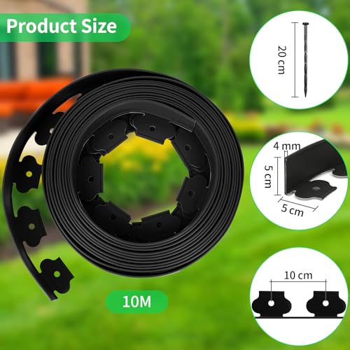 Forever Speed Flexible Garden Edging - 20m x 5cm Black Lawn Border