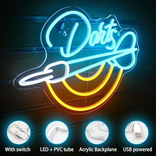 Horseneon Dartboard Neon Sign – LED Wall Decor for Bar and Game Room