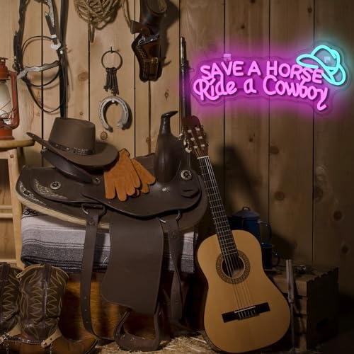 Cowboy Hat Neon Sign | Dimmable LED Wall Decor for Man Cave