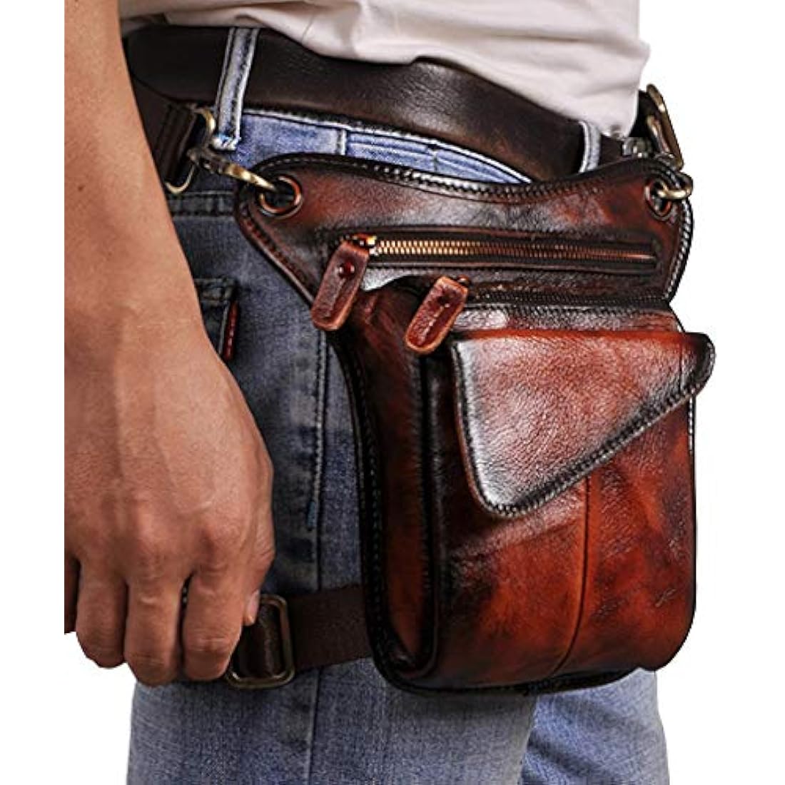 Leather Waist Pack – Unisex Minimalist Travel Belt Bag