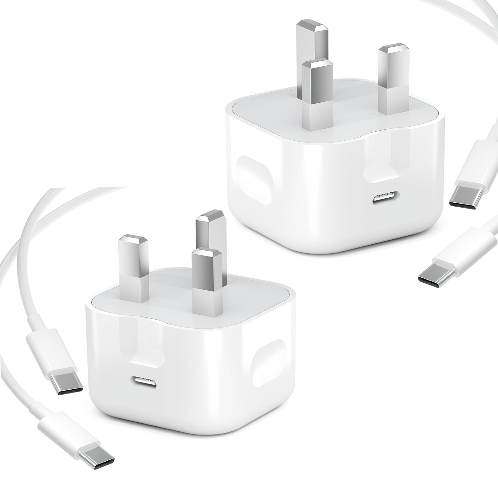 Jolof Store 20W USB-C Fast Charger 2-Pack with 6ft Cable for iPhone 16/15